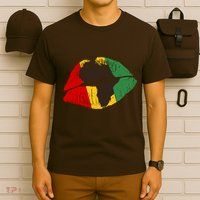 African Colors Lipstick Print T-Shirt
