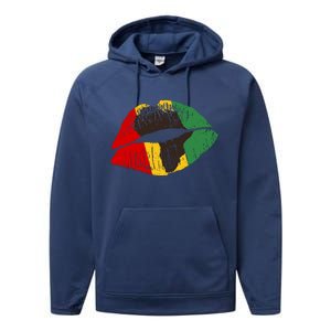 African Colors Lipstick Print Performance Fleece Hoodie