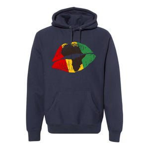 African Colors Lipstick Print Premium Hoodie