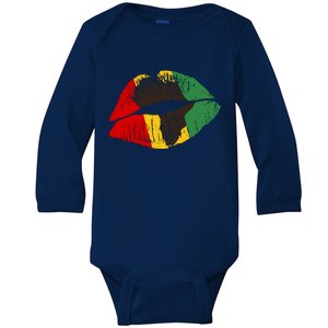 African Colors Lipstick Print Baby Long Sleeve Bodysuit