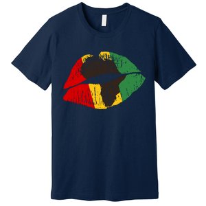 African Colors Lipstick Print Premium T-Shirt