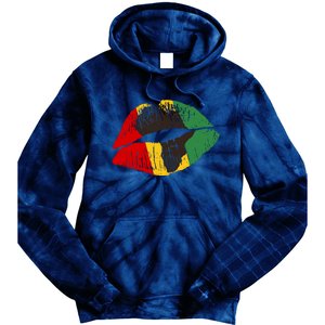 African Colors Lipstick Print Tie Dye Hoodie