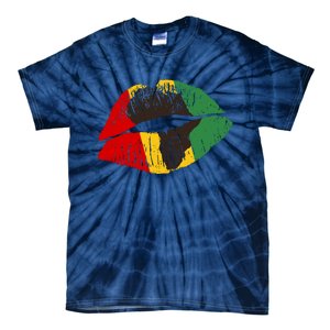 African Colors Lipstick Print Tie-Dye T-Shirt