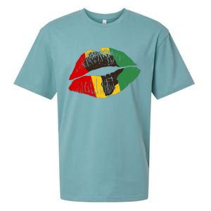 African Colors Lipstick Print Sueded Cloud Jersey T-Shirt