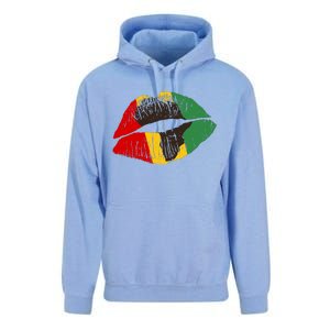 African Colors Lipstick Print Unisex Surf Hoodie