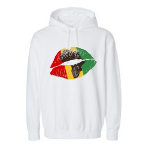 African Colors Lipstick Print Garment-Dyed Fleece Hoodie