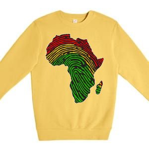 African Flag Colors Fingerprint Premium Crewneck Sweatshirt