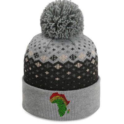 African Flag Colors Fingerprint The Baniff Cuffed Pom Beanie