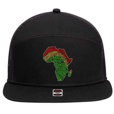 African Flag Colors Fingerprint 7 Panel Mesh Trucker Snapback Hat