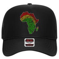 African Flag Colors Fingerprint High Crown Mesh Back Trucker Hat