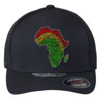 African Flag Colors Fingerprint Flexfit Unipanel Trucker Cap