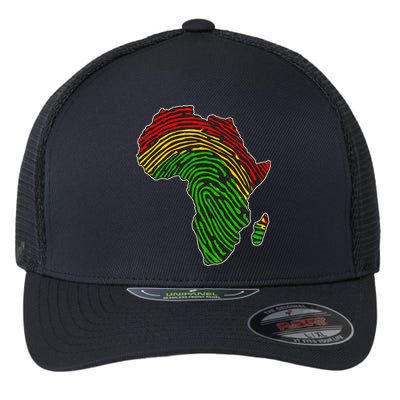 African Flag Colors Fingerprint Flexfit Unipanel Trucker Cap