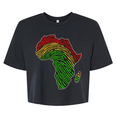 African Flag Colors Fingerprint Bella+Canvas Jersey Crop Tee