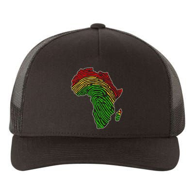 African Flag Colors Fingerprint Yupoong Adult 5-Panel Trucker Hat