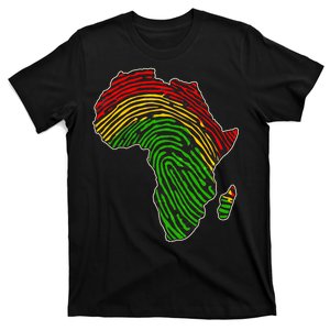 African Flag Colors Fingerprint T-Shirt