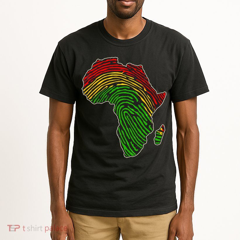 African Flag Colors Fingerprint Tall T-Shirt