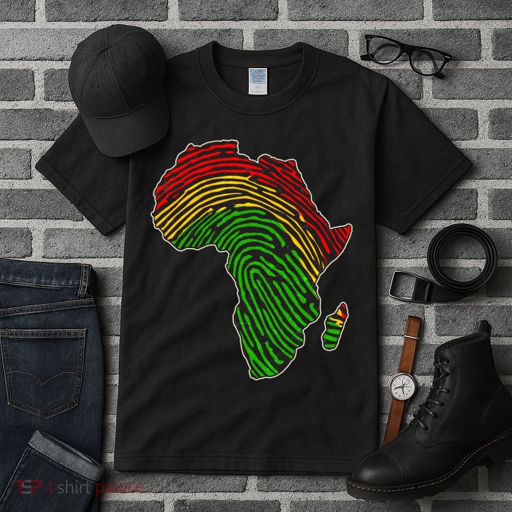 African Flag Colors Fingerprint Tall T-Shirt
