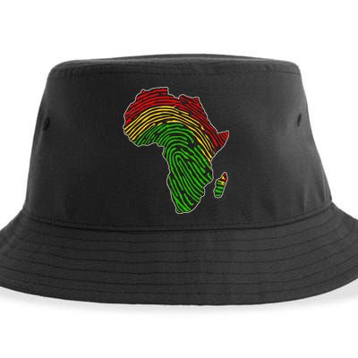 African Flag Colors Fingerprint Sustainable Bucket Hat