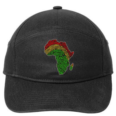 African Flag Colors Fingerprint 7-Panel Snapback Hat