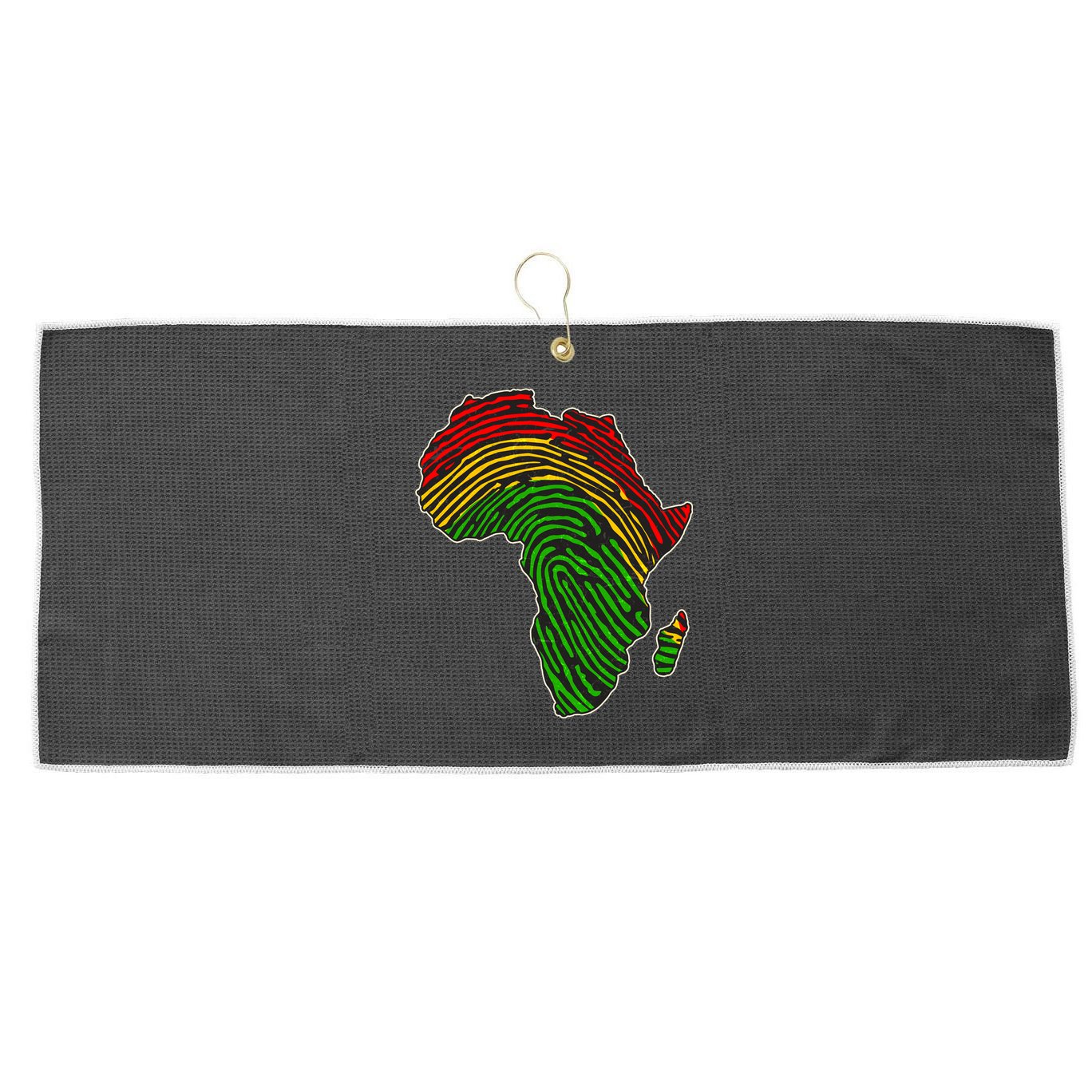 African Flag Colors Fingerprint Large Microfiber Waffle Golf Towel