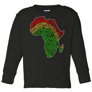 African Flag Colors Fingerprint Toddler Long Sleeve Shirt