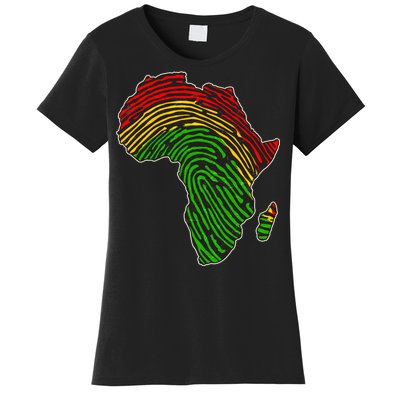 African Flag Colors Fingerprint Women's T-Shirt