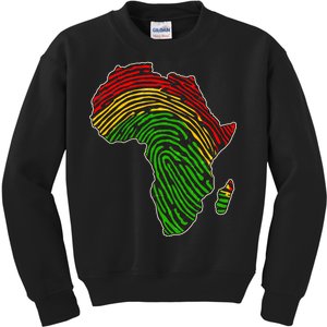 African Flag Colors Fingerprint Kids Sweatshirt