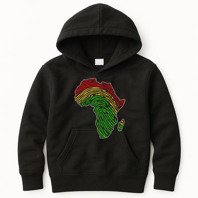African Flag Colors Fingerprint Kids Hoodie