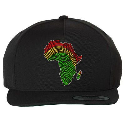 African Flag Colors Fingerprint Wool Snapback Cap