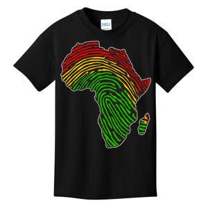 African Flag Colors Fingerprint Kids T-Shirt