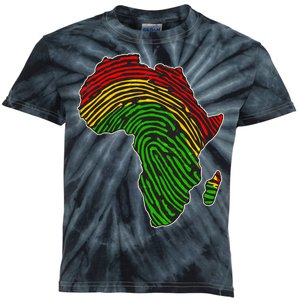 African Flag Colors Fingerprint Kids Tie-Dye T-Shirt