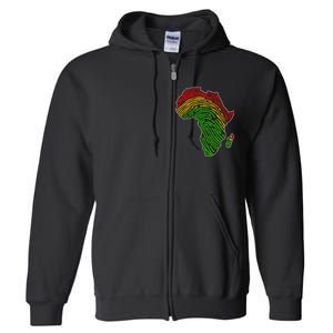 African Flag Colors Fingerprint Full Zip Hoodie