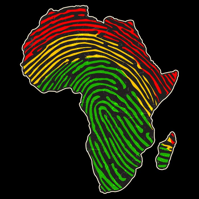 African Flag Colors Fingerprint Full Zip Hoodie
