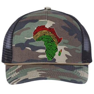 African Flag Colors Fingerprint Retro Rope Trucker Hat Cap