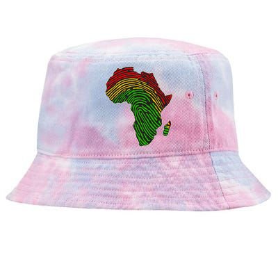 African Flag Colors Fingerprint Tie-Dyed Bucket Hat