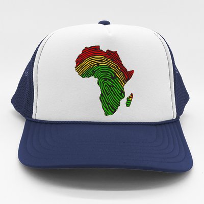 African Flag Colors Fingerprint Trucker Hat