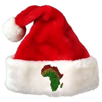 African Flag Colors Fingerprint Premium Christmas Santa Hat