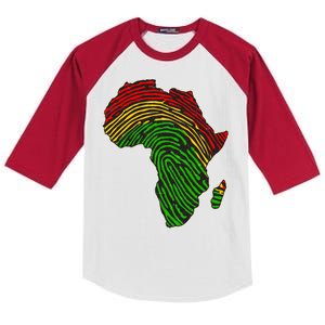 African Flag Colors Fingerprint Kids Colorblock Raglan Jersey