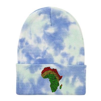 African Flag Colors Fingerprint Tie Dye 12in Knit Beanie