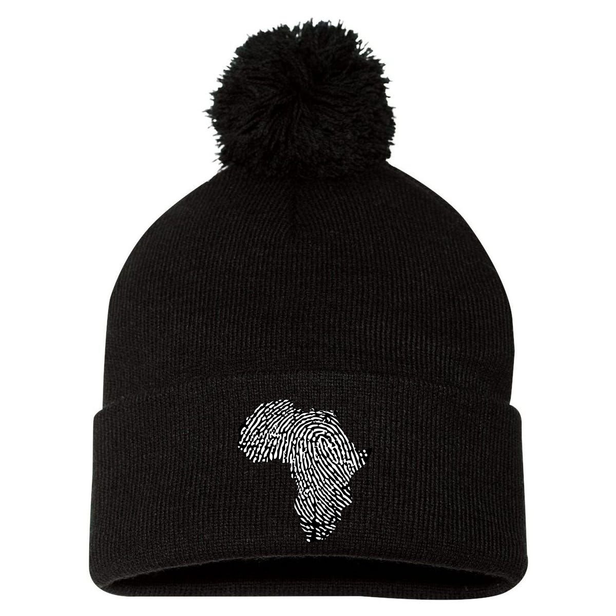African Heritage Map Pom Pom 12in Knit Beanie