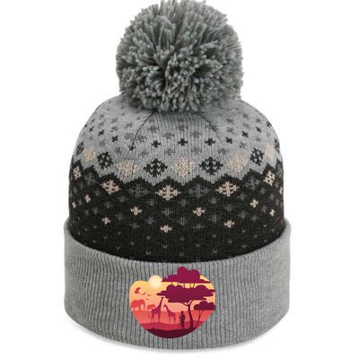 African Landscape The Baniff Cuffed Pom Beanie