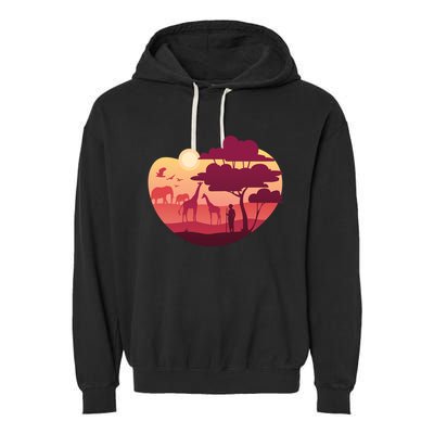 African Landscape Garment-Dyed Fleece Hoodie