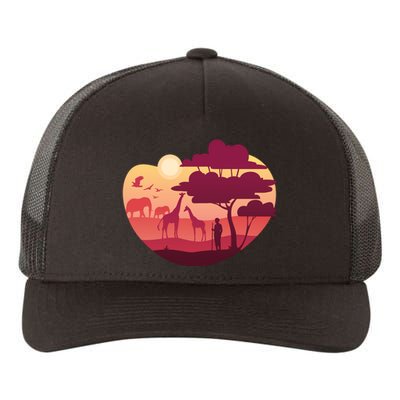 African Landscape Yupoong Adult 5-Panel Trucker Hat