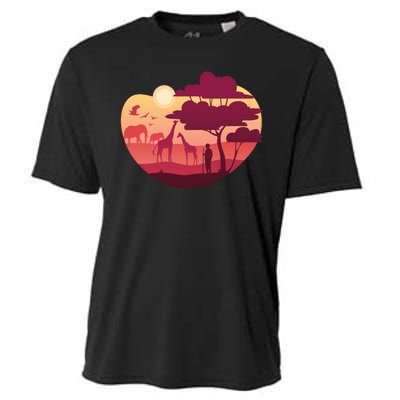 African Landscape Cooling Performance Crew T-Shirt