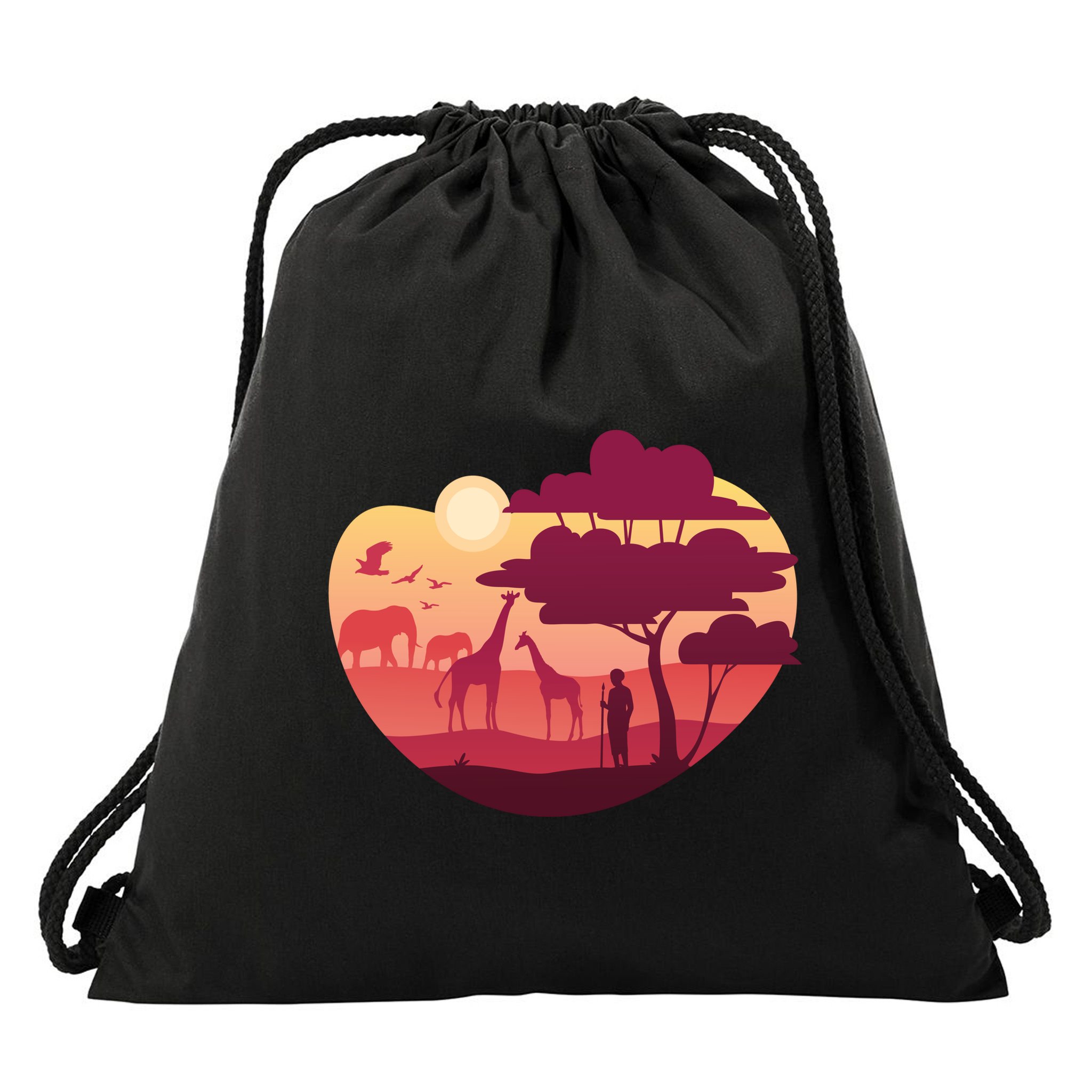 African Landscape Drawstring Bag