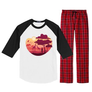 African Landscape Raglan Sleeve Pajama Set