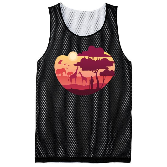 African Landscape Mesh Reversible Basketball Jersey Tank