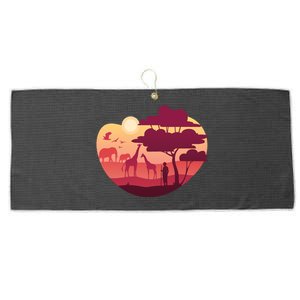 African Landscape Large Microfiber Waffle Golf Towel