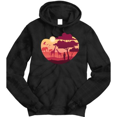 African Landscape Tie Dye Hoodie