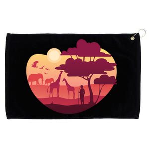 African Landscape Grommeted Golf Towel